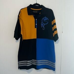 Coogi Short Sleeve 1/4 Button Up Multicolored Mens Collard Polo Shirt Z6